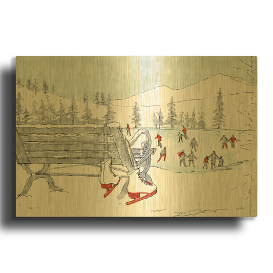 'Winter Fashion XI' By Anne Tavoletti Gold Metal Wall Art