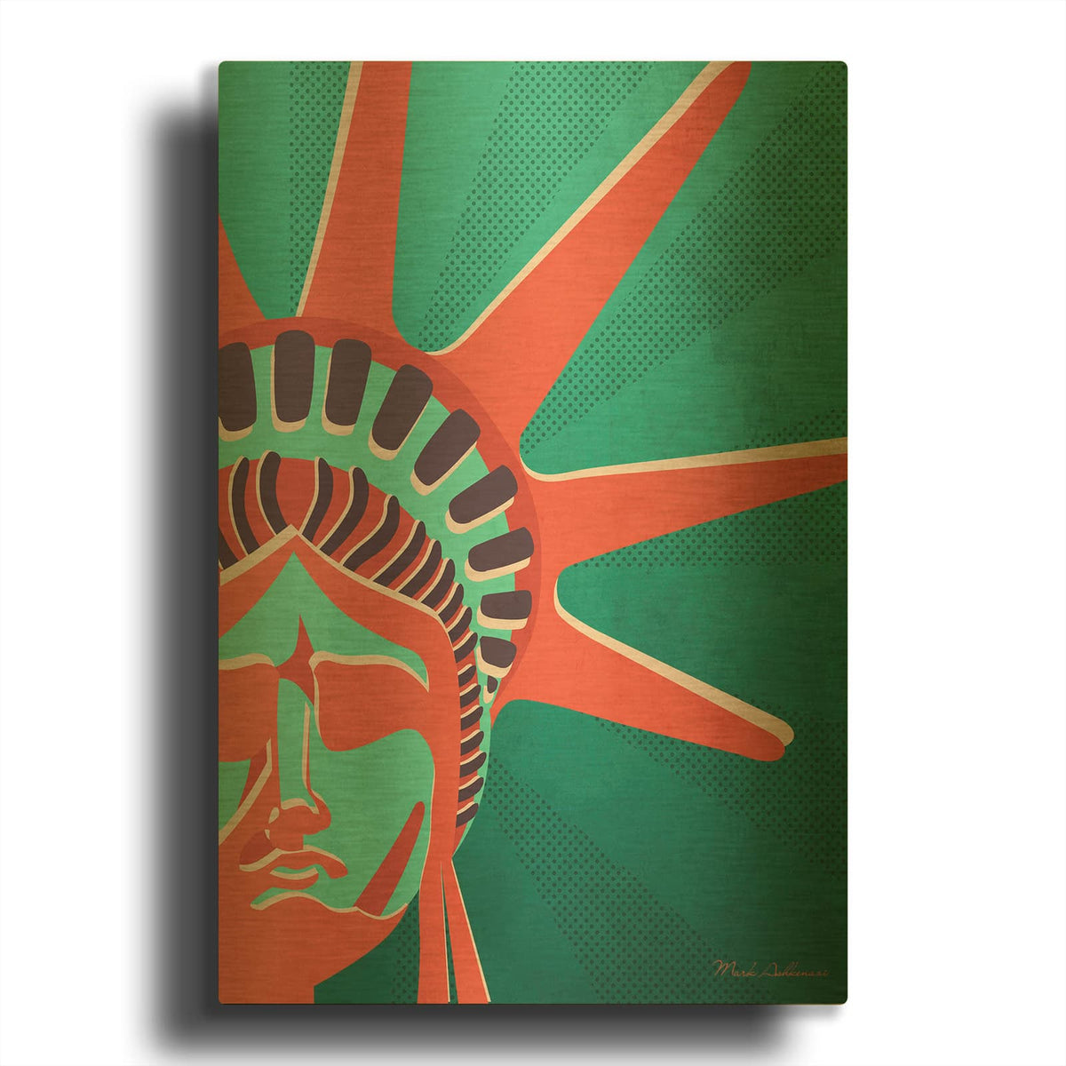 'Liberty 2' By Mark Ashkenazi Gold Metal Wall Art