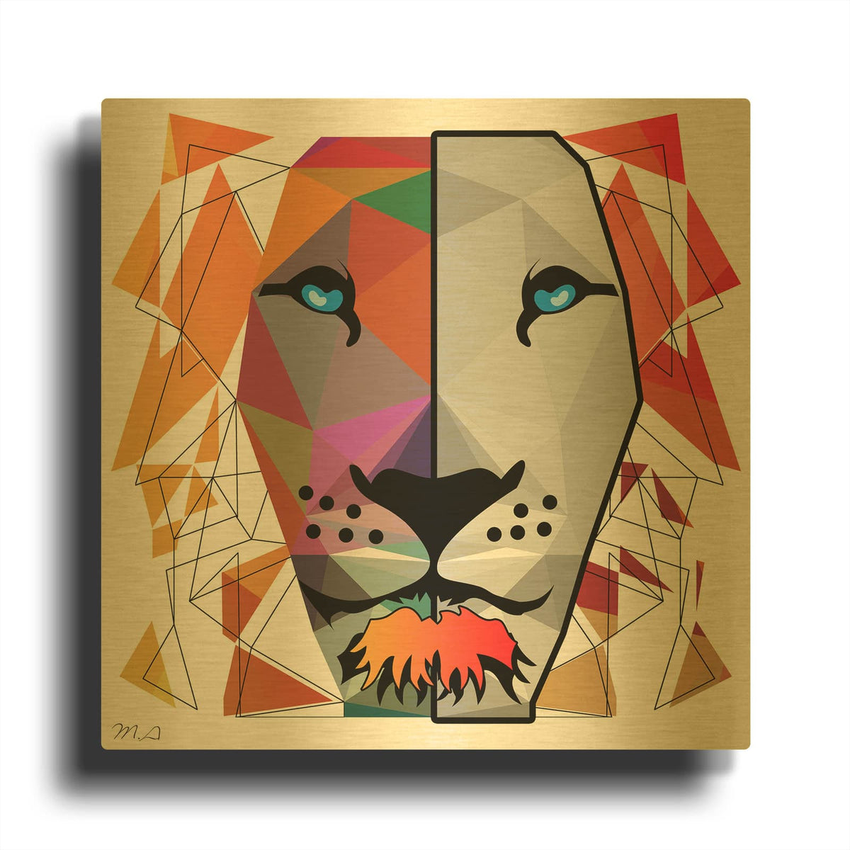 'The King' By Mark Ashkenazi Gold Metal Wall Art