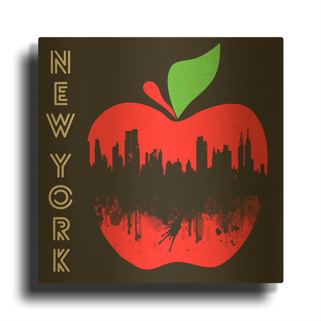 'New York 4' By Mark Ashkenazi Gold Metal Wall Art