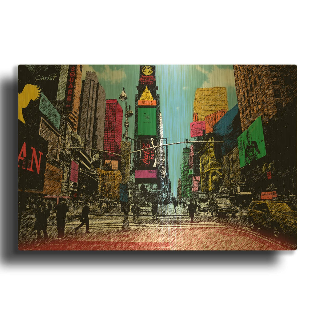 'Times Square' By Mark Ashkenazi Gold Metal Wall Art
