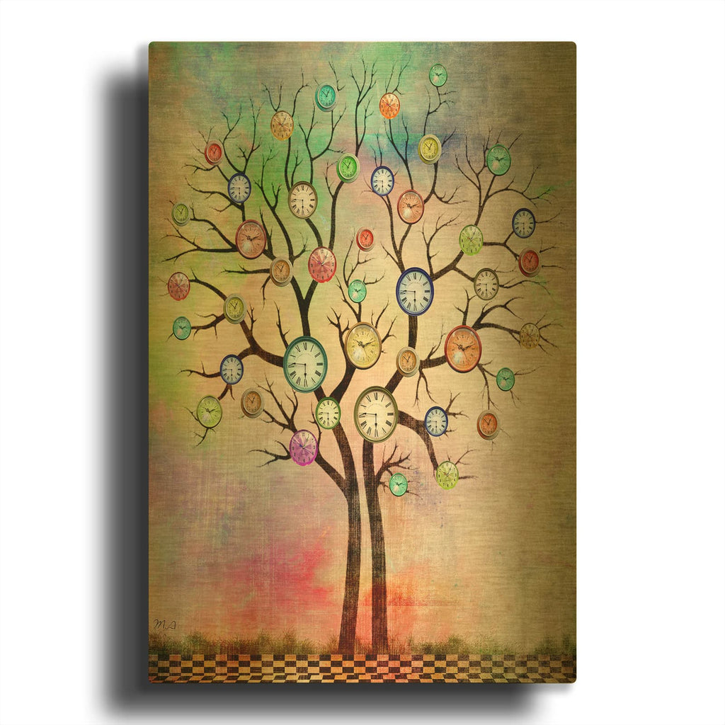 'Tree 3' By Mark Ashkenazi Gold Metal Wall Art