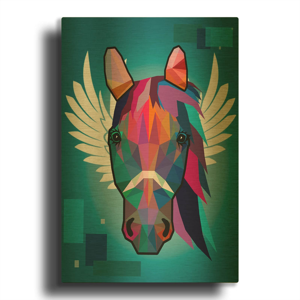'Wpap Horse 2' By Mark Ashkenazi Gold Metal Wall Art