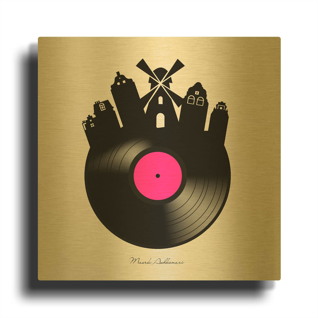 'Amsterdam' By Mark Ashkenazi Gold Metal Wall Art