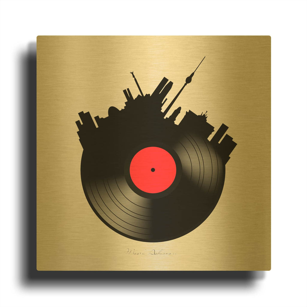 'Berlin' By Mark Ashkenazi Gold Metal Wall Art