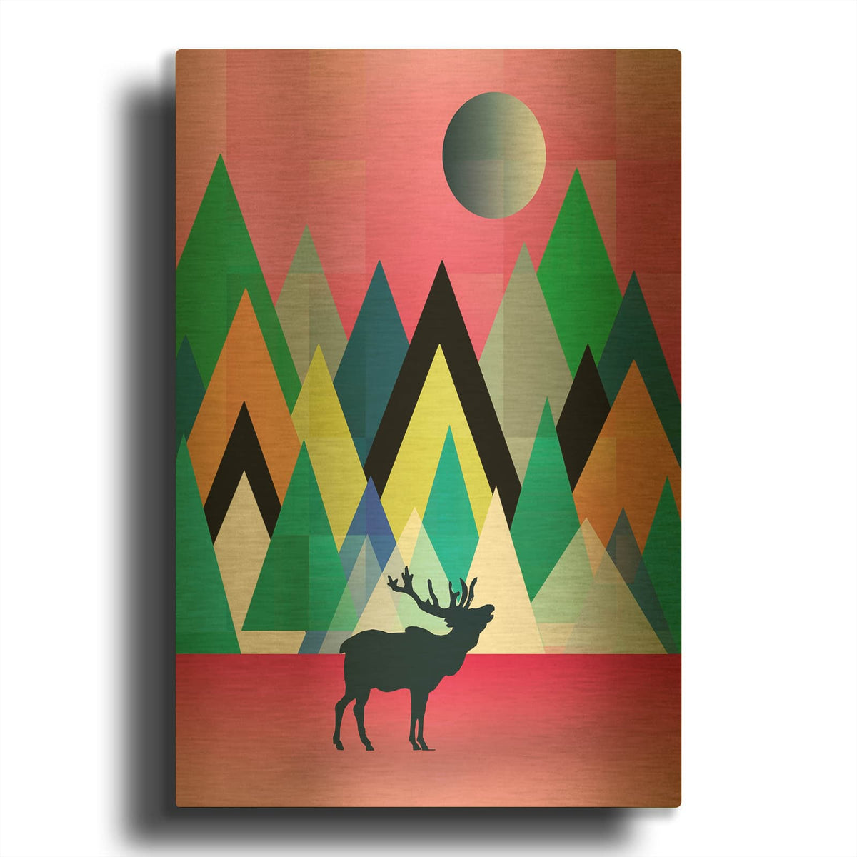 'Cute Deer' By Mark Ashkenazi Gold Metal Wall Art