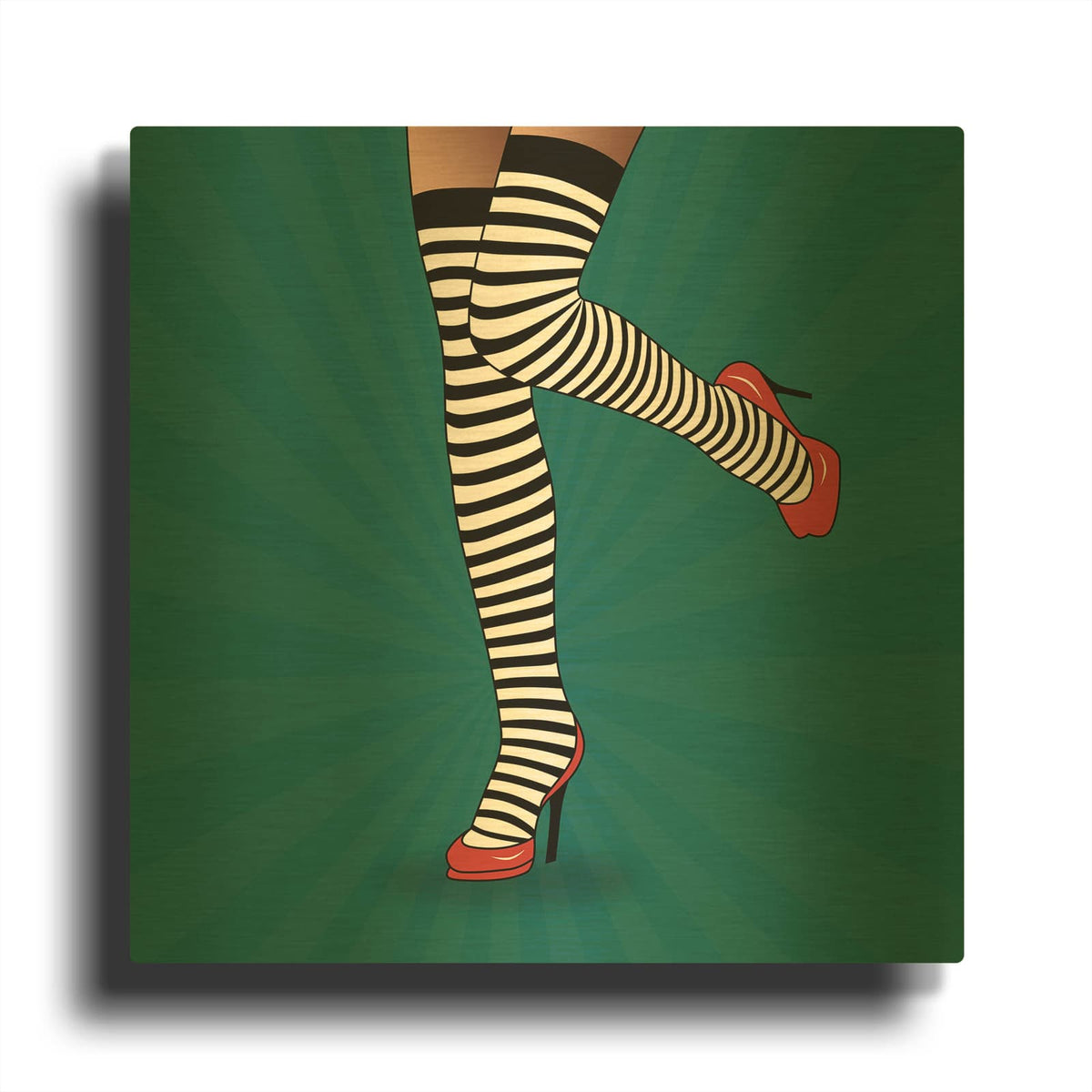 'Striped Tights 2' By Mark Ashkenazi Gold Metal Wall Art