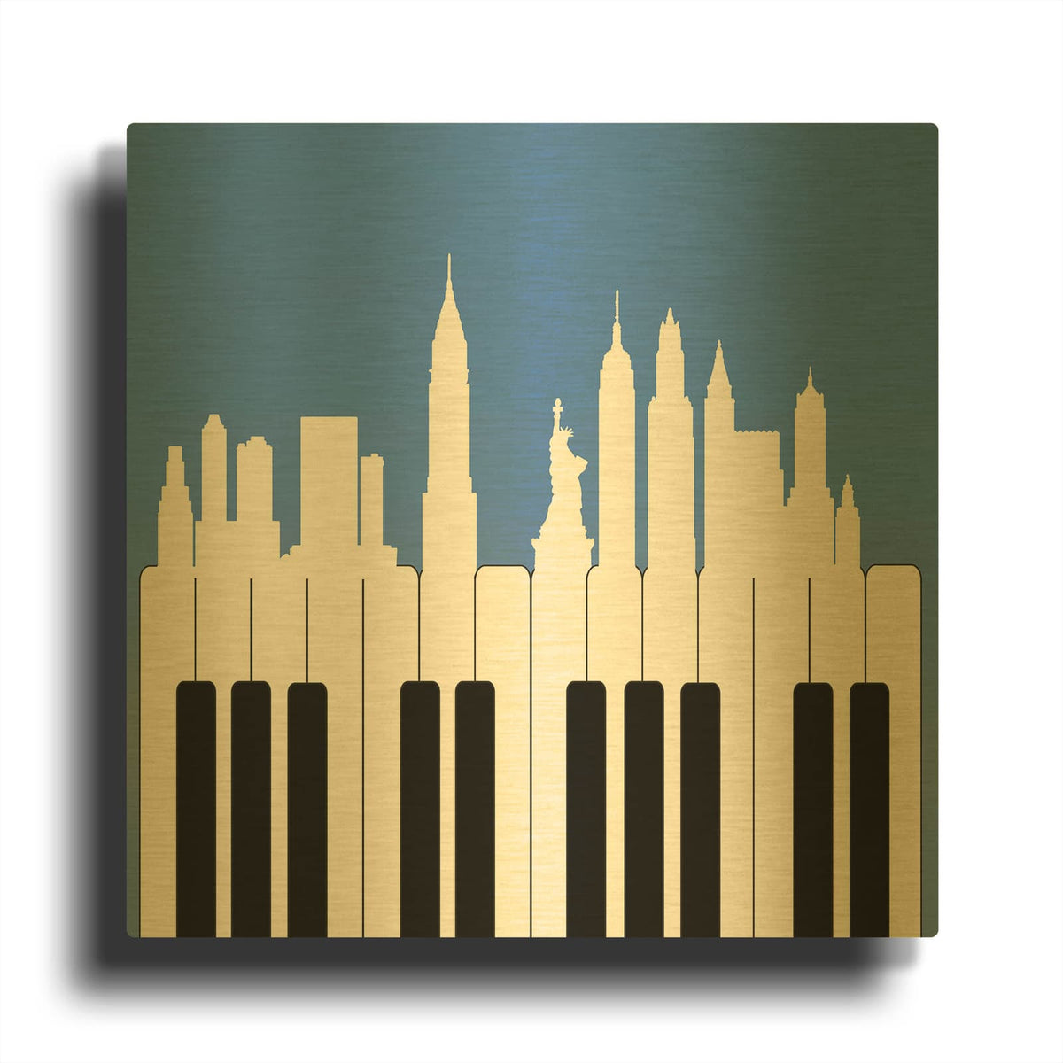 'Nyc' By Mark Ashkenazi Gold Metal Wall Art