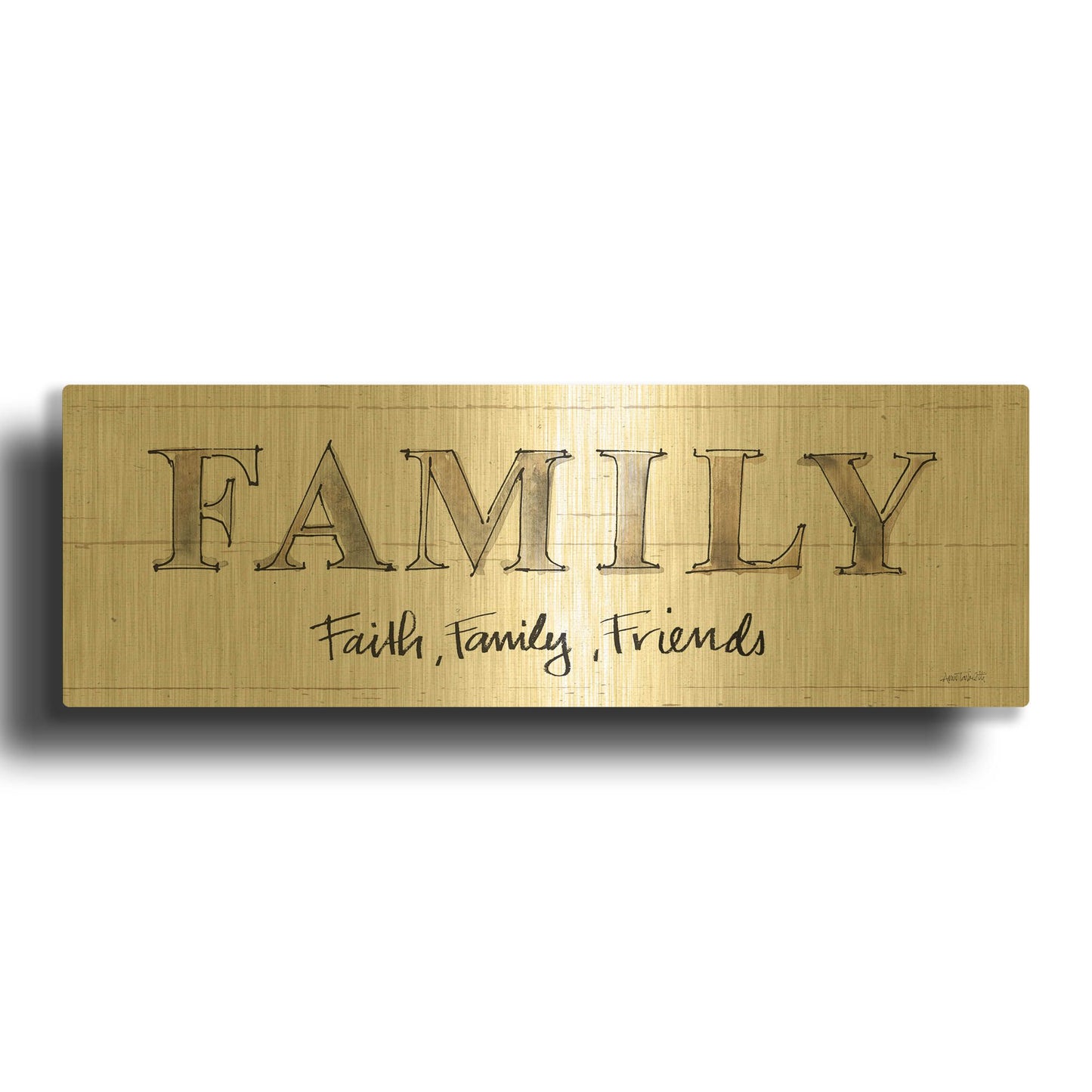 'Farm Memories VII Friends' By Anne Tavoletti Gold Metal Wall Art