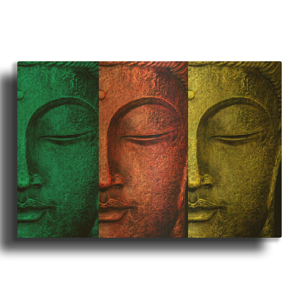 'Buddha Face' By Mark Ashkenazi Gold Metal Wall Art