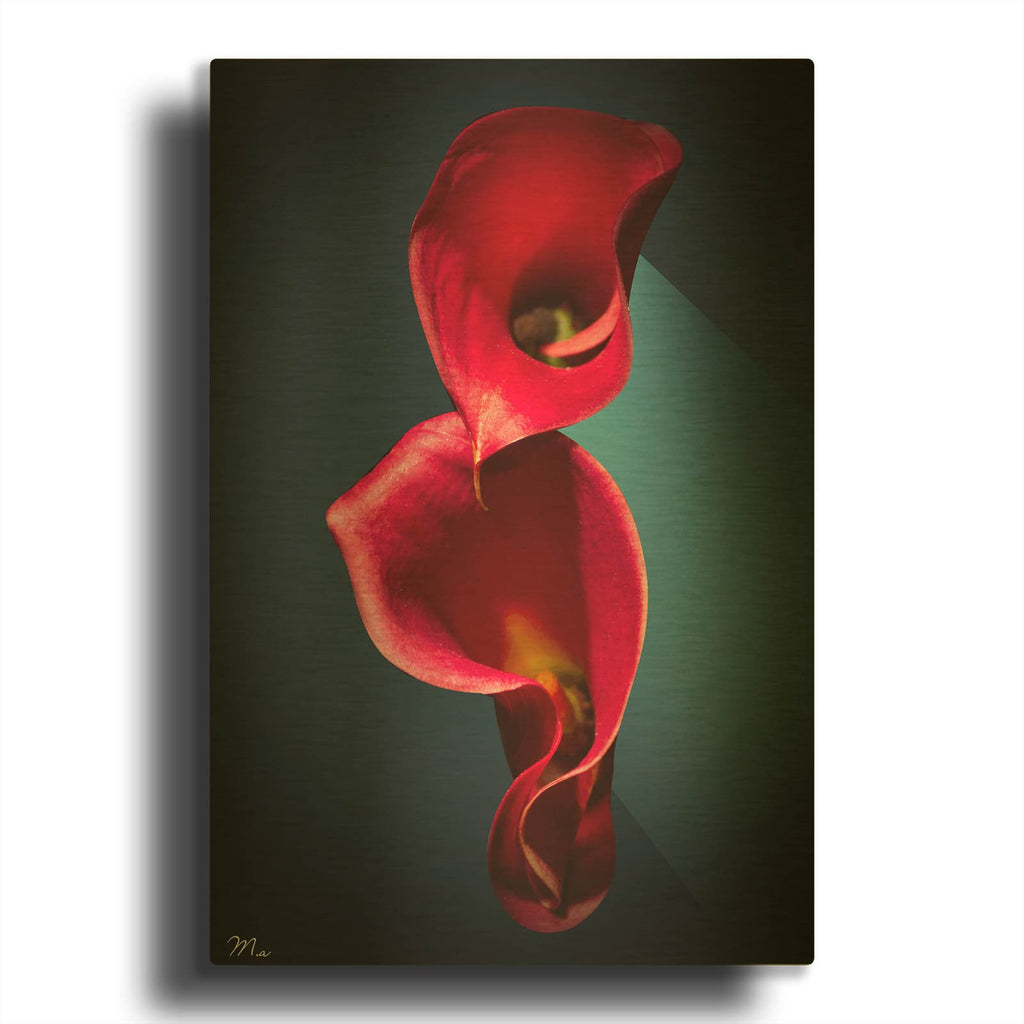 'Cala Lilies 2' By Mark Ashkenazi Gold Metal Wall Art