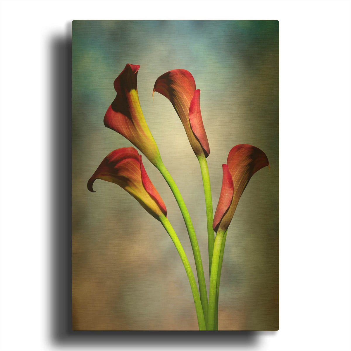 'Cala Lily 6' By Mark Ashkenazi Gold Metal Wall Art