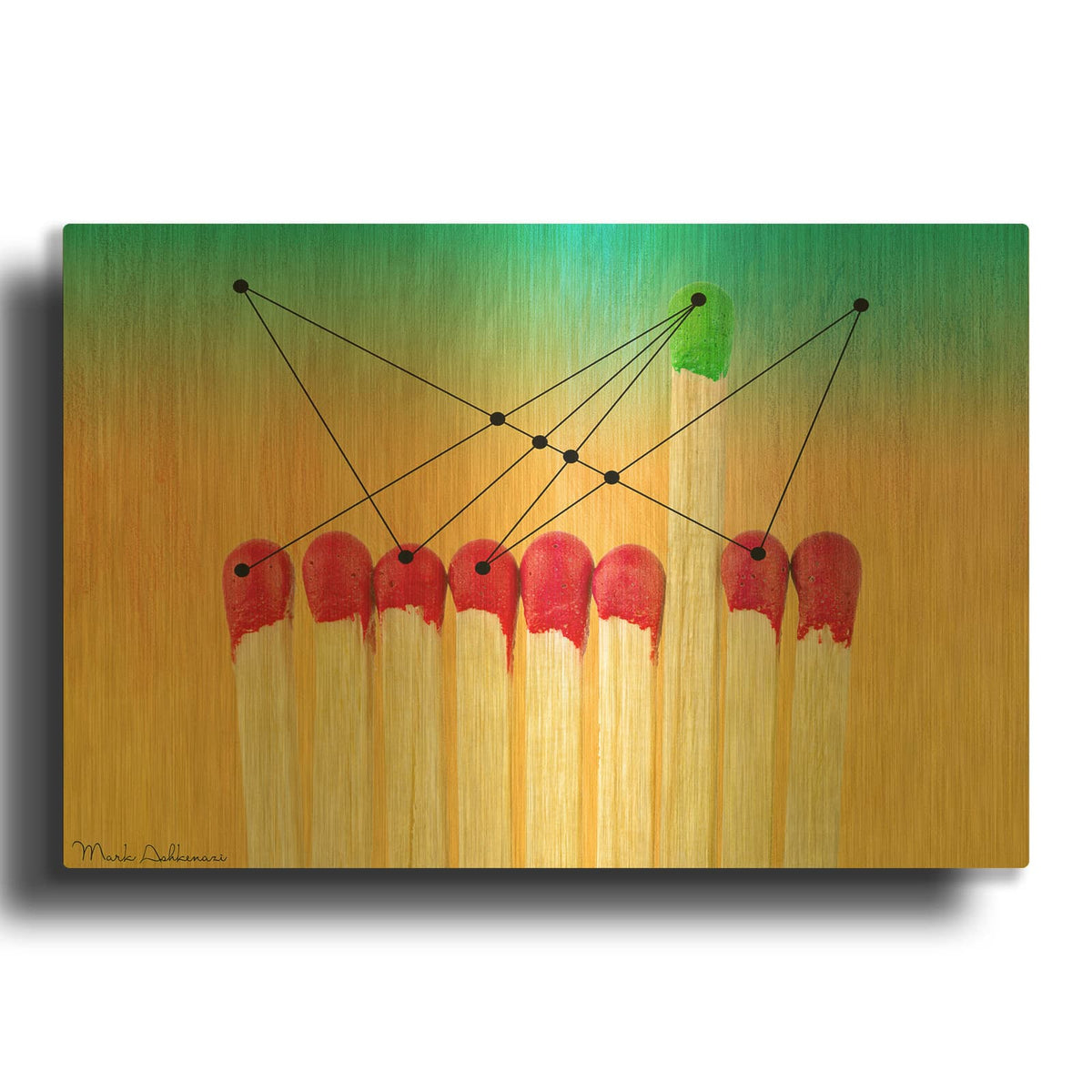 'Matches 1' By Mark Ashkenazi Gold Metal Wall Art