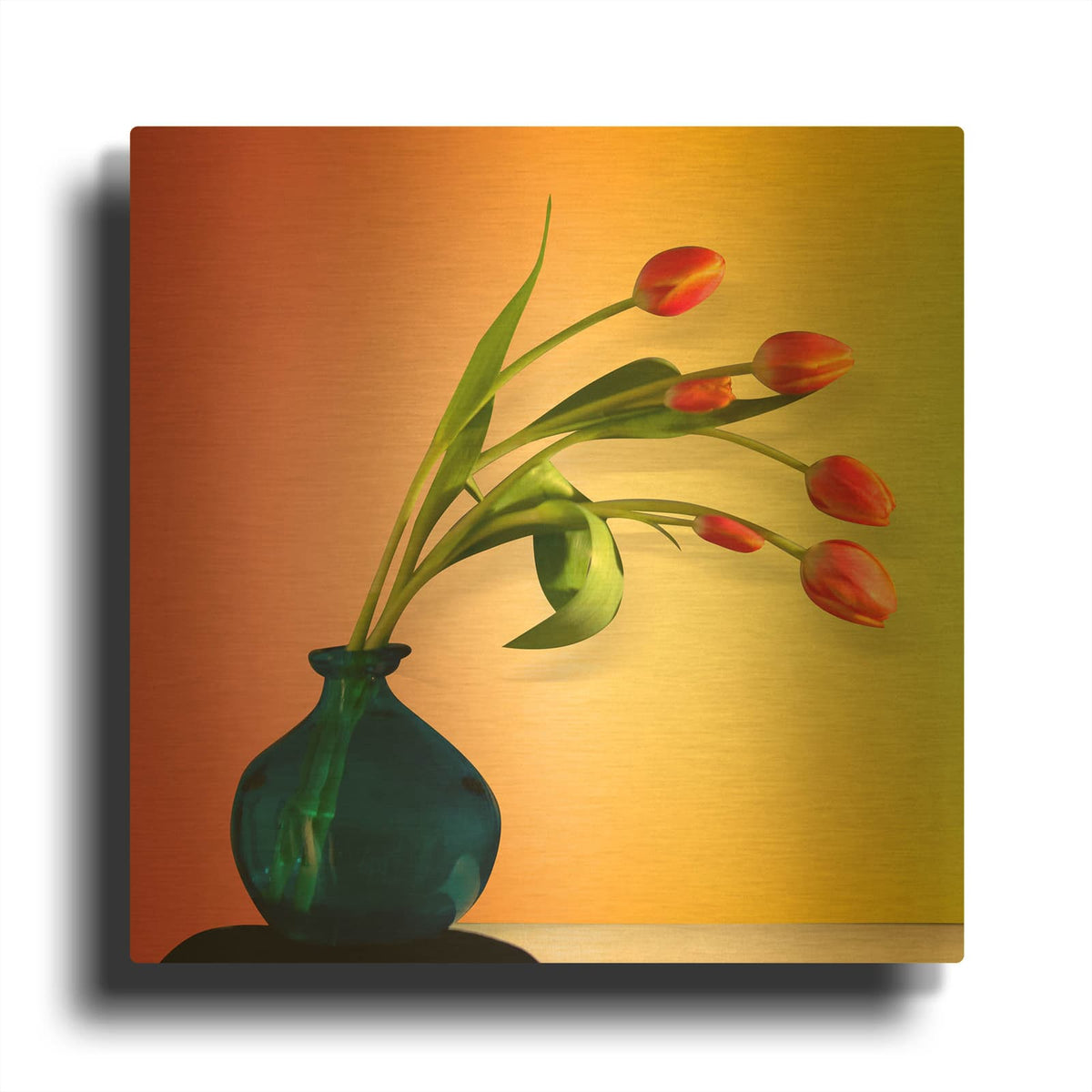 'Tulips 5' By Mark Ashkenazi Gold Metal Wall Art