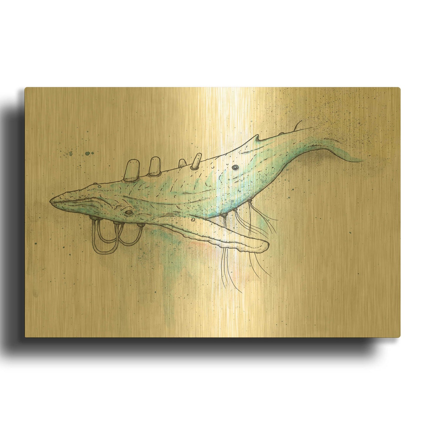 'Whale' By Craig Snodgrass Gold Metal Wall Art