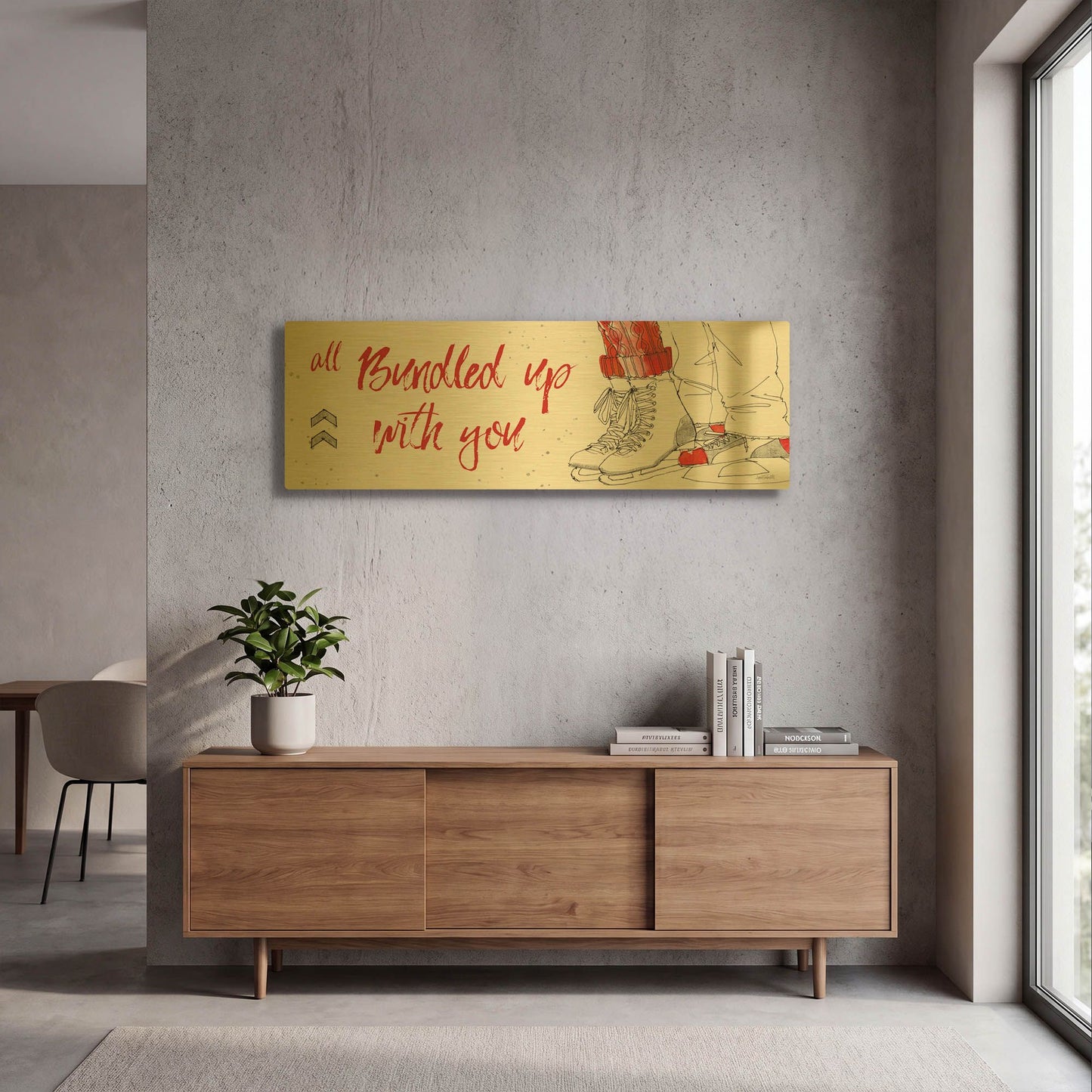 'Winter Fashion VIII' By Anne Tavoletti Gold Metal Wall Art