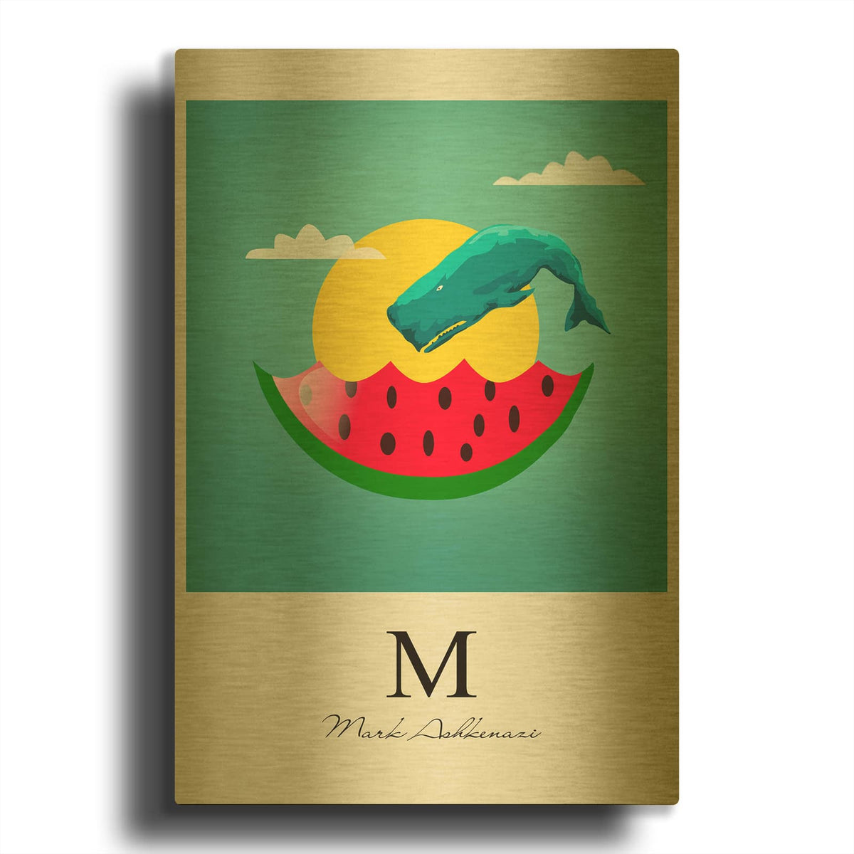 'Watermelon 2' By Mark Ashkenazi Gold Metal Wall Art