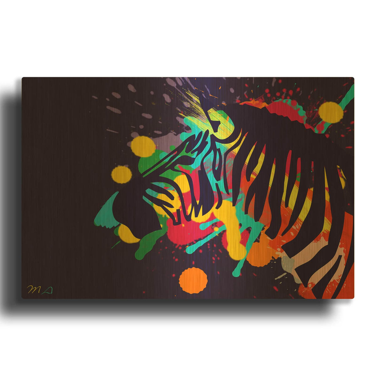 'Zebra' By Mark Ashkenazi Gold Metal Wall Art