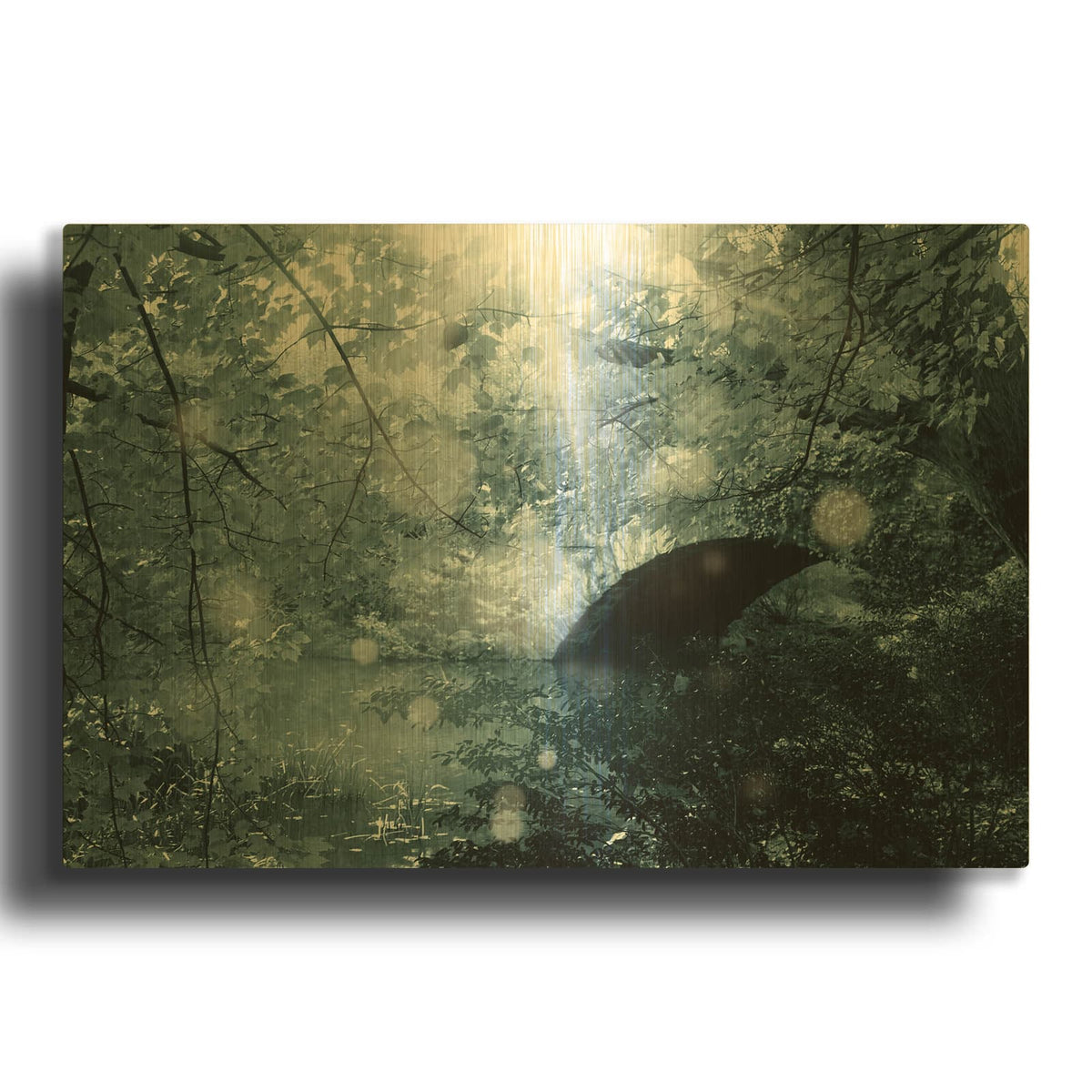 'Deep Forest 3' By Mark Ashkenazi Gold Metal Wall Art