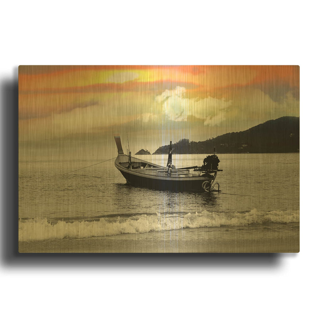 'Comp Bbb' By Mark Ashkenazi Gold Metal Wall Art