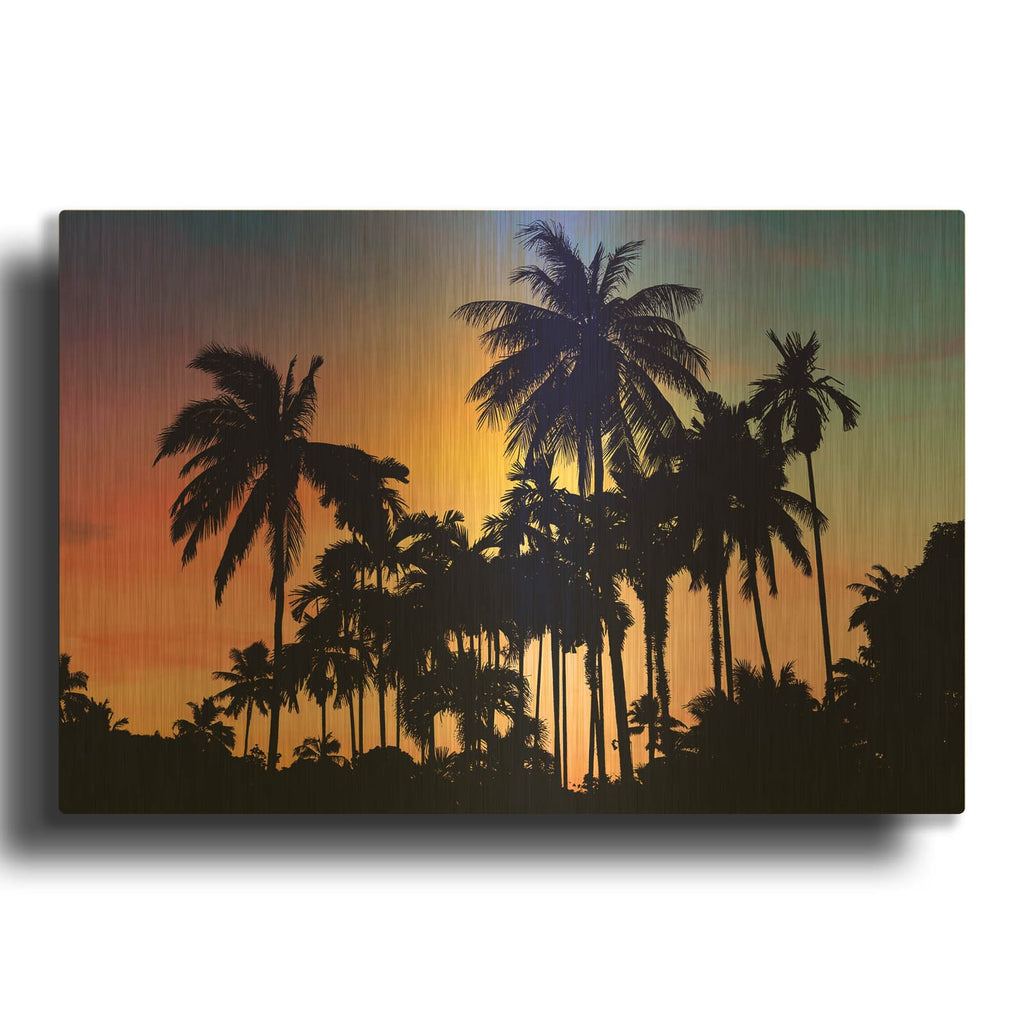 'Coastal Palms' By Mark Ashkenazi Gold Metal Wall Art
