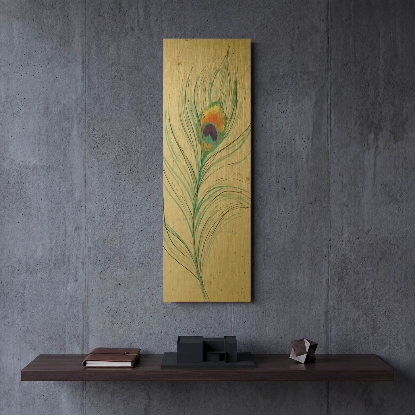 'Peacock Garden V' By Anne Tavoletti Gold Metal Wall Art