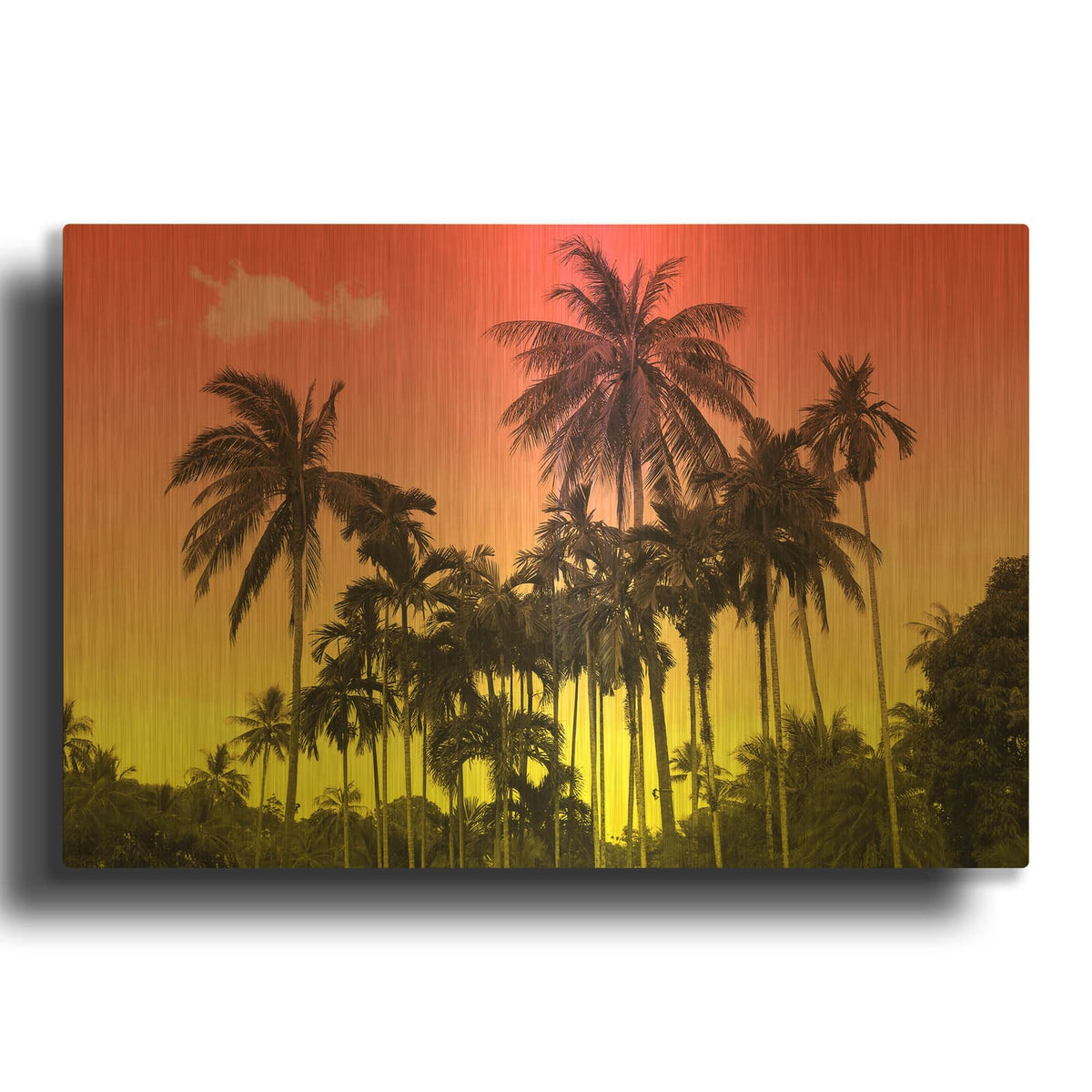 'Coastal Palms 4' By Mark Ashkenazi Gold Metal Wall Art
