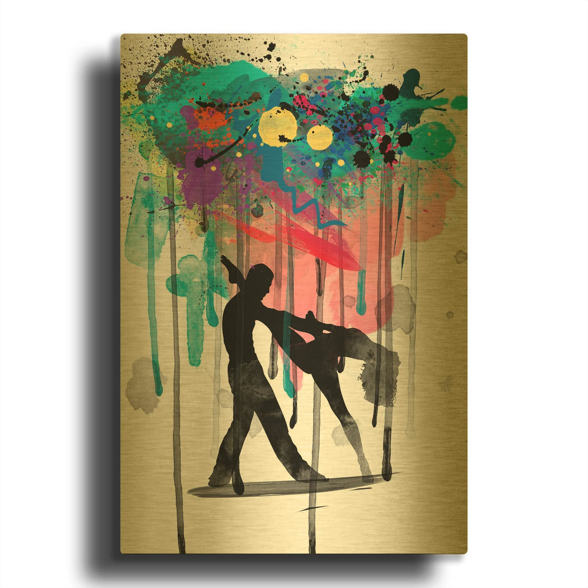 'New Work' By Mark Ashkenazi Gold Metal Wall Art