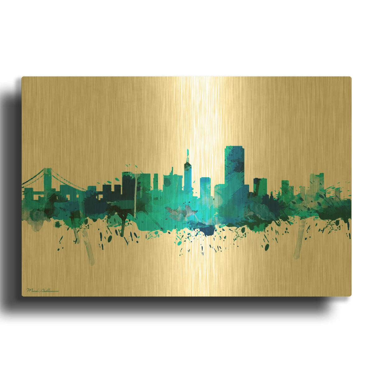 'San Francisco California Mark' By Mark Ashkenazi Gold Metal Wall Art