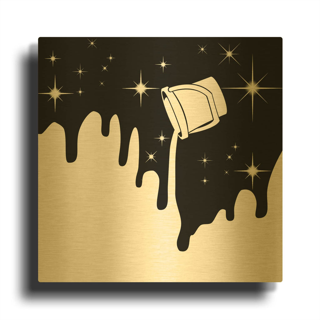 'Mini Mal 1' By Mark Ashkenazi Gold Metal Wall Art