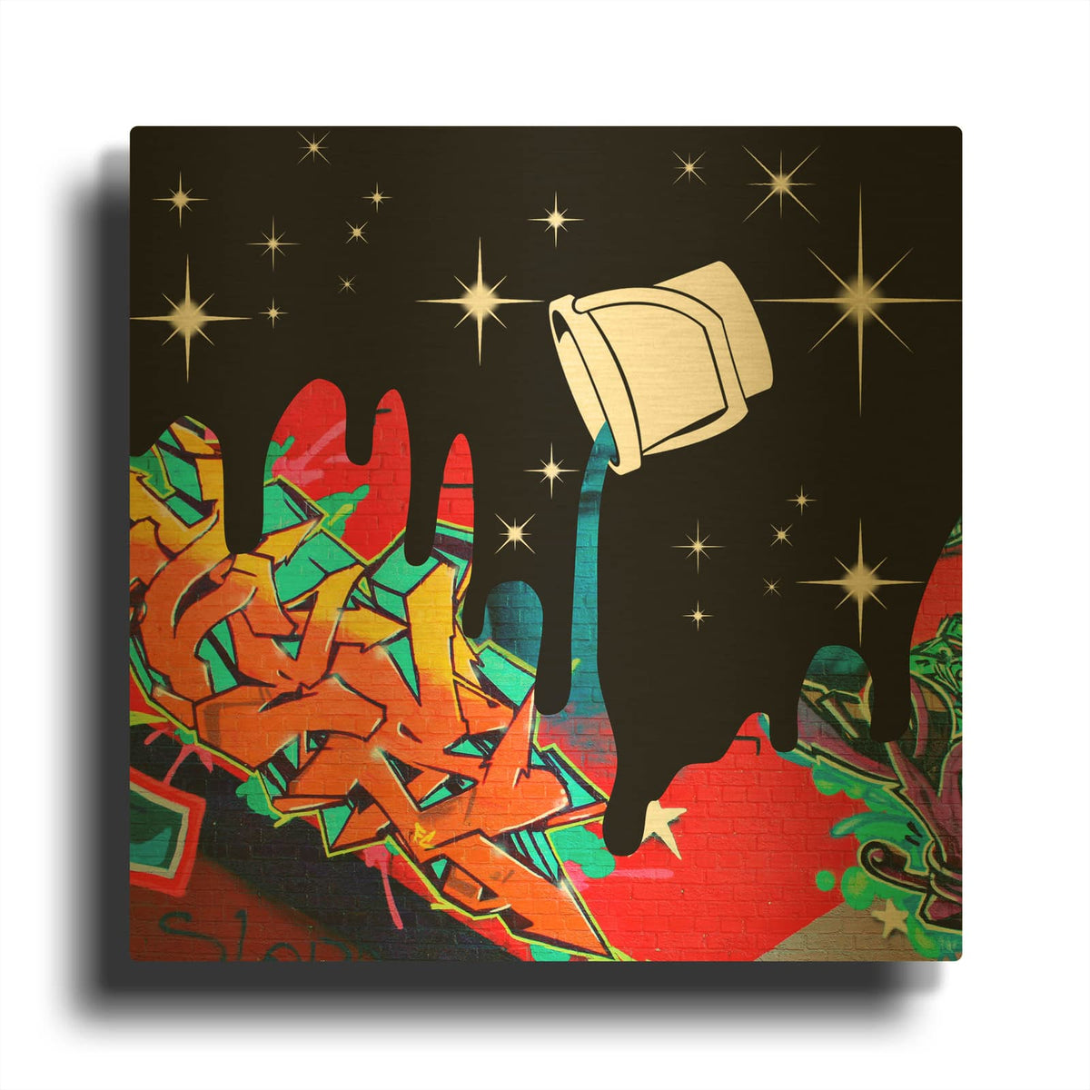 'Mini Mal 2' By Mark Ashkenazi Gold Metal Wall Art