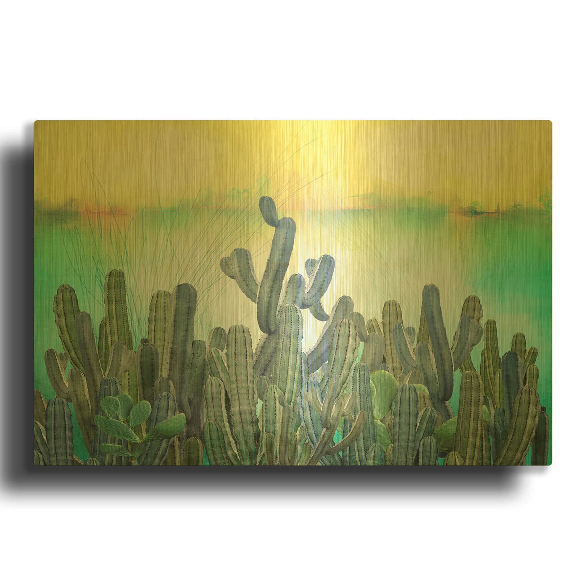 'Cactus' By Mark Ashkenazi Gold Metal Wall Art
