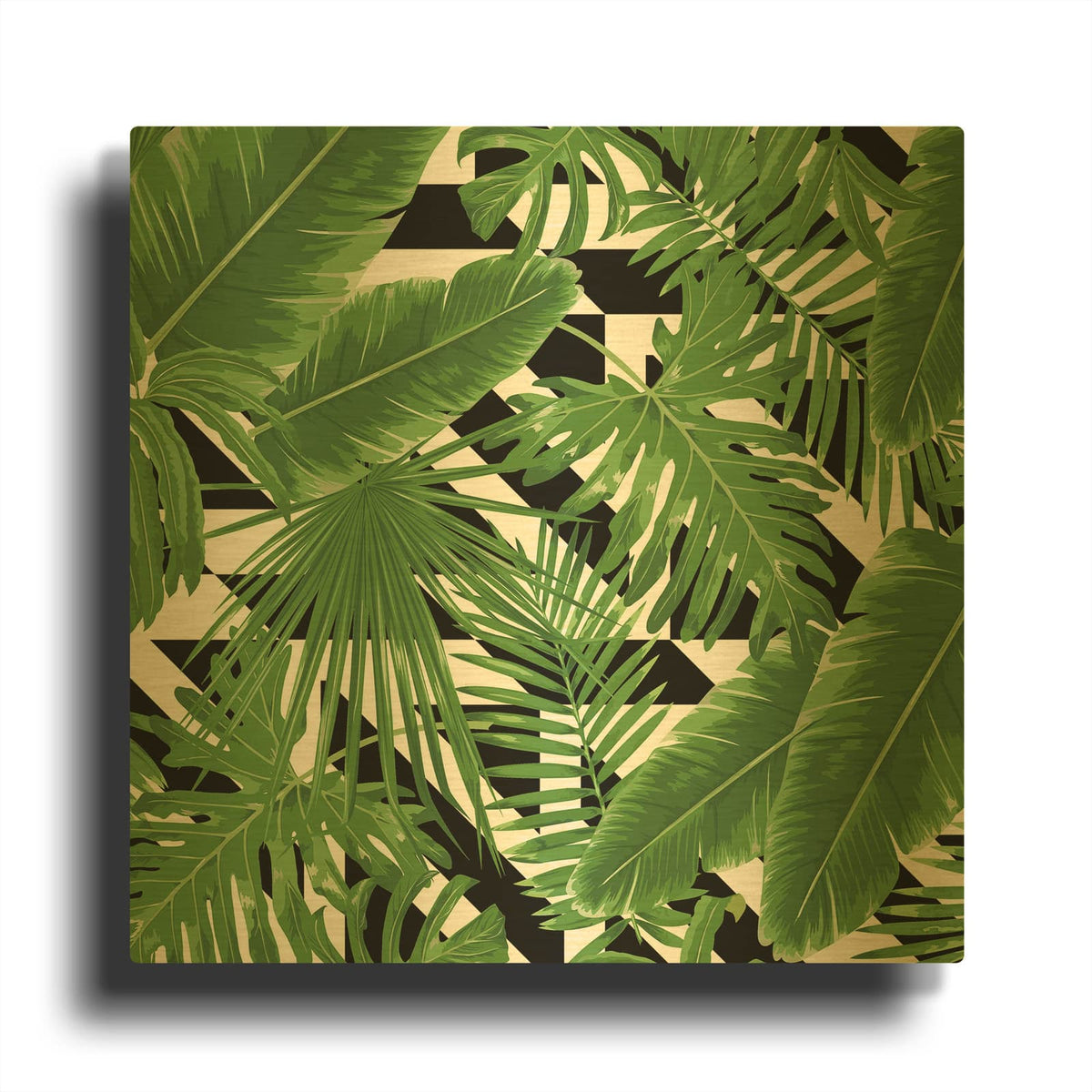 'Geometric Tropical' By Mark Ashkenazi Gold Metal Wall Art