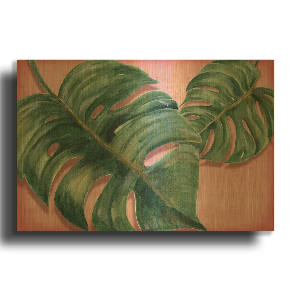'Monstera Leaf' By Mark Ashkenazi Gold Metal Wall Art