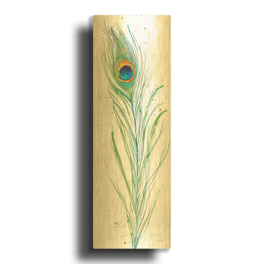 'Peacock Garden VI' By Anne Tavoletti Gold Metal Wall Art
