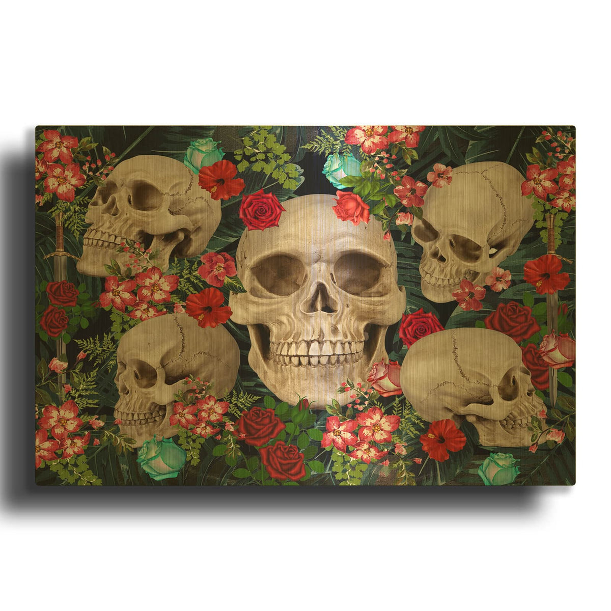 'Tropic Scerry' By Mark Ashkenazi Gold Metal Wall Art