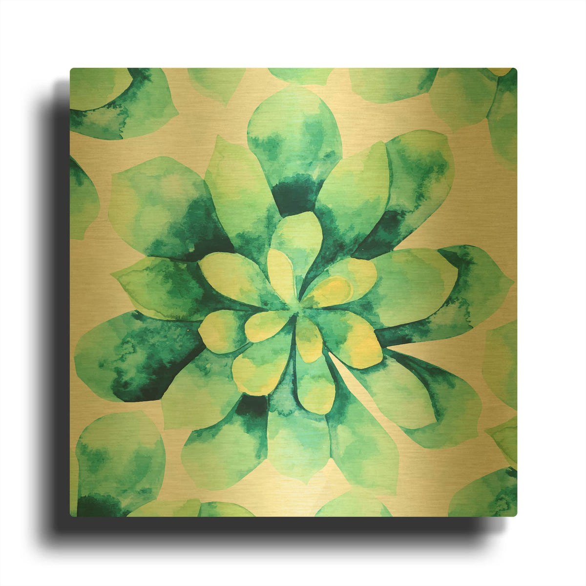 'Tropical Flower' By Mark Ashkenazi Gold Metal Wall Art