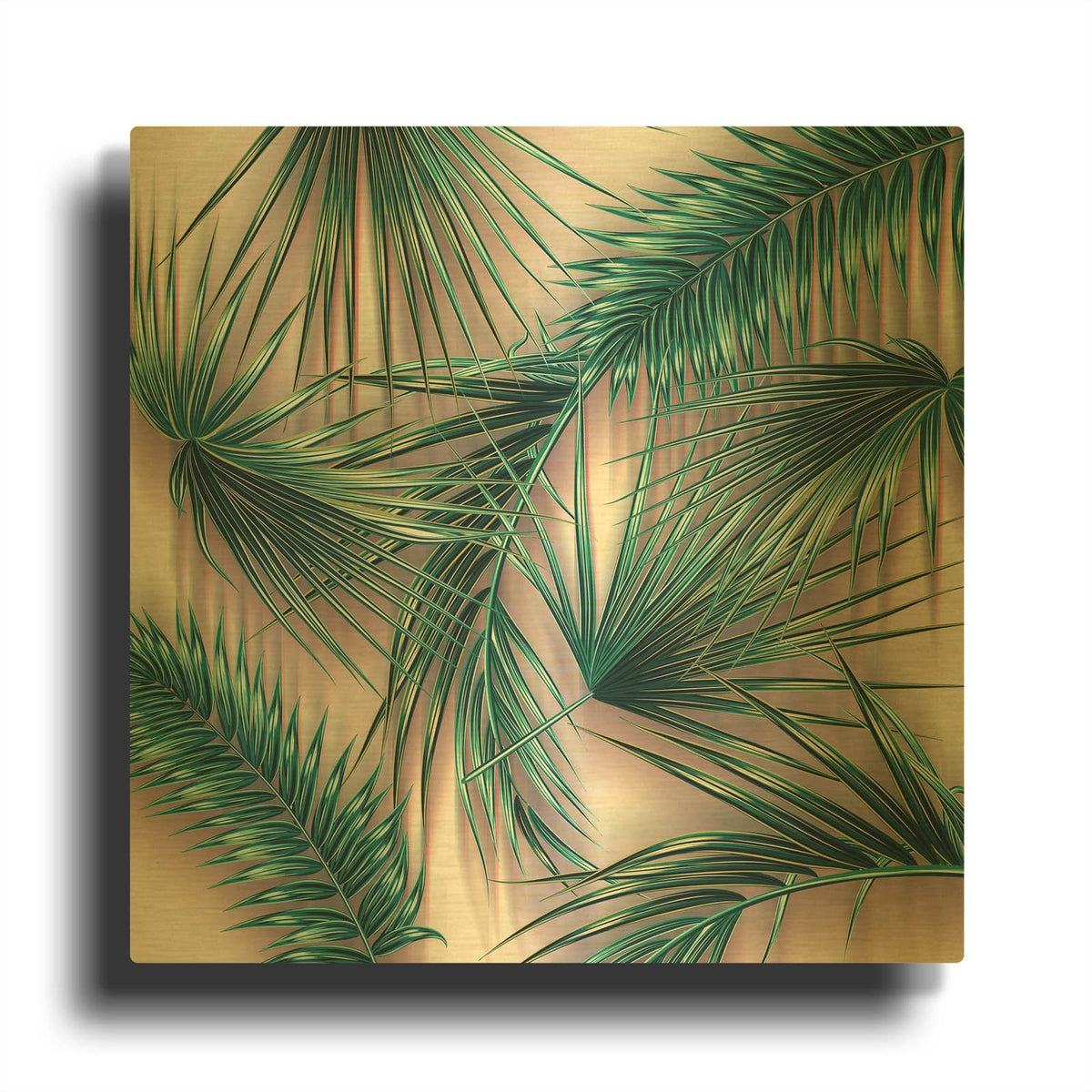 'Tropical Vector' By Mark Ashkenazi Gold Metal Wall Art