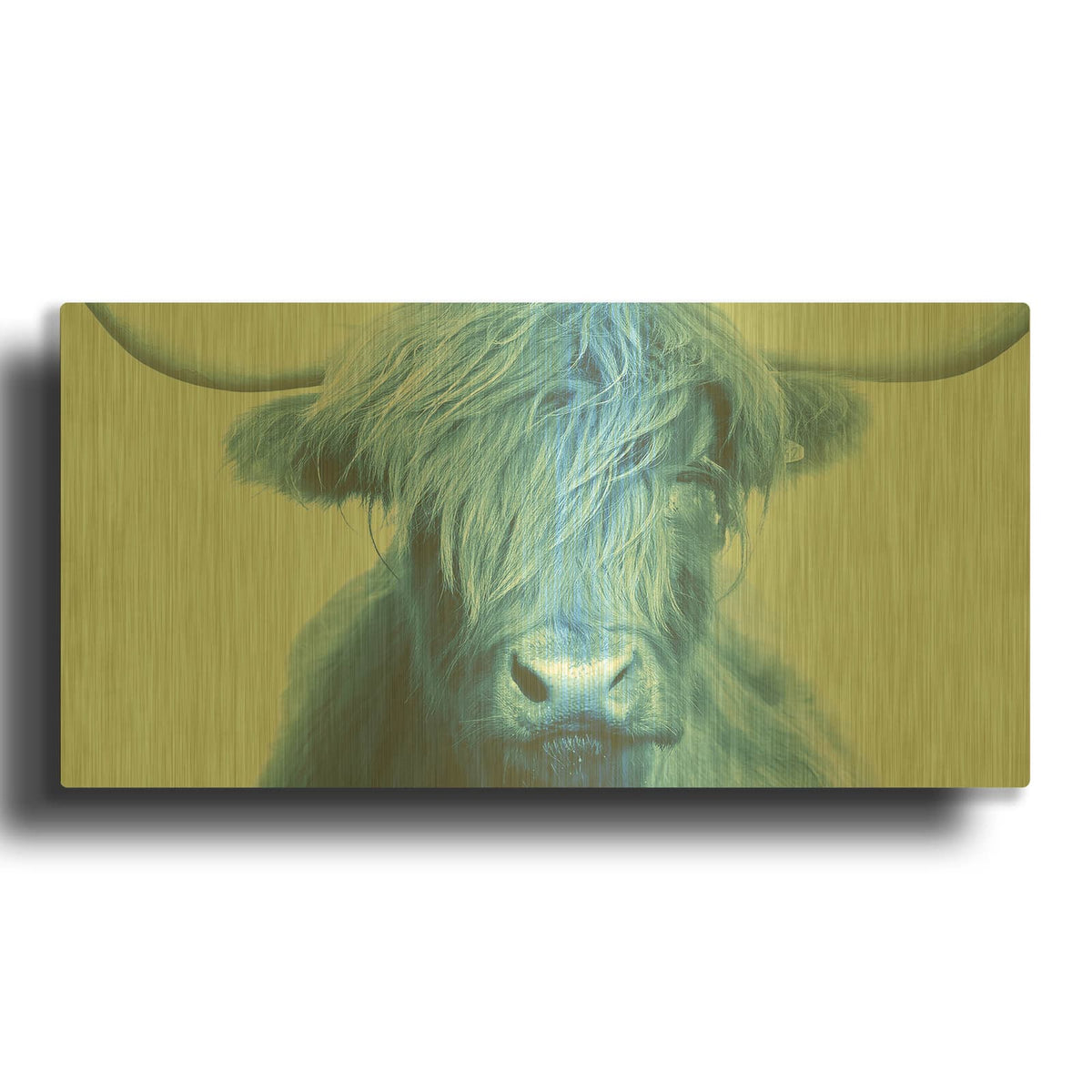 'Cow' By Mark Ashkenazi Gold Metal Wall Art