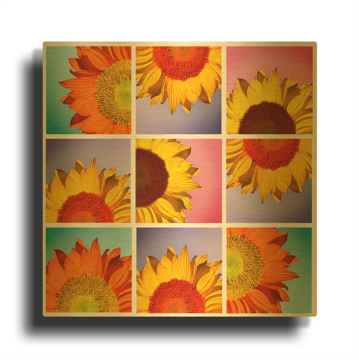 'Sunflowers' By Mark Ashkenazi Gold Metal Wall Art