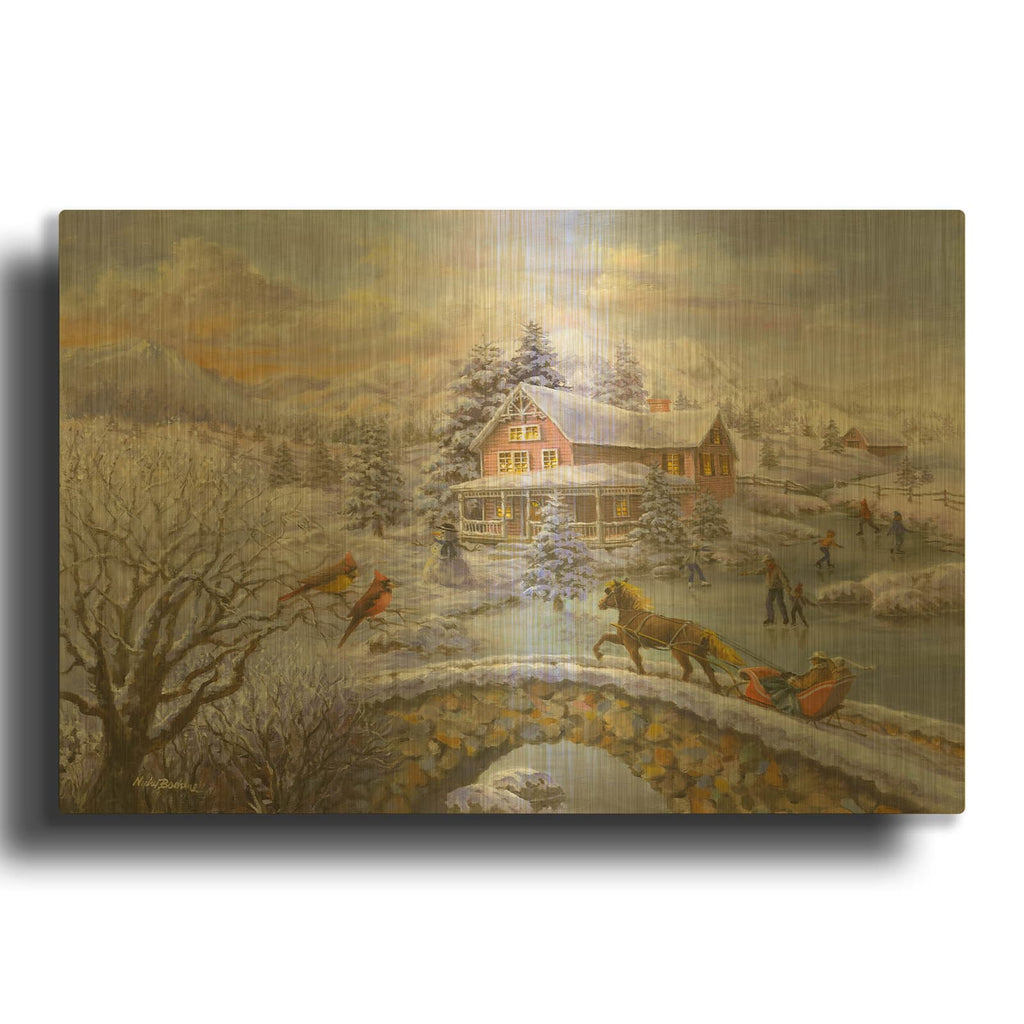 'Winter Joy' By Nicky Boehme Gold Metal Wall Art
