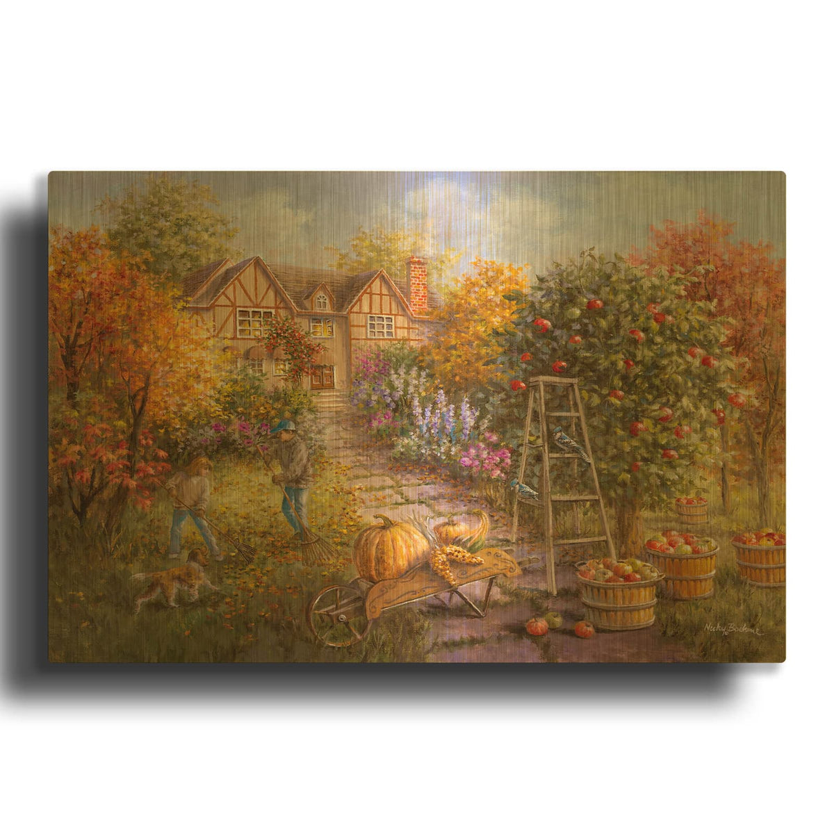'Gathering Fall' By Nicky Boehme Gold Metal Wall Art