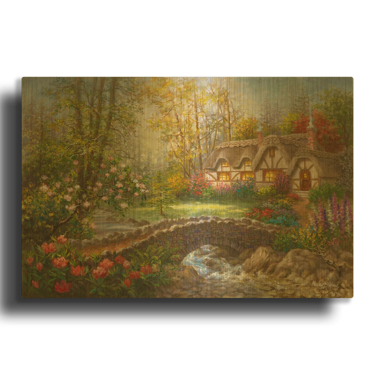 'Home Sweet Home' By Nicky Boehme Gold Metal Wall Art