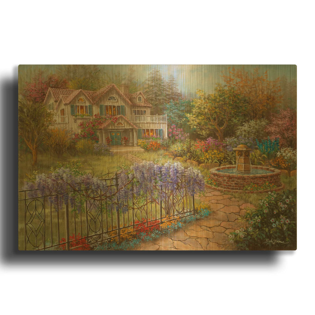 'Springtime Hideaway' By Nicky Boehme Gold Metal Wall Art