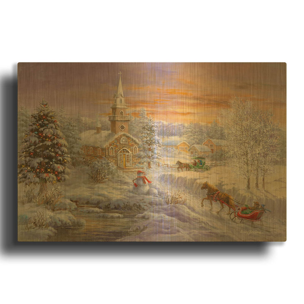 'Holiday Worship' By Nicky Boehme Gold Metal Wall Art
