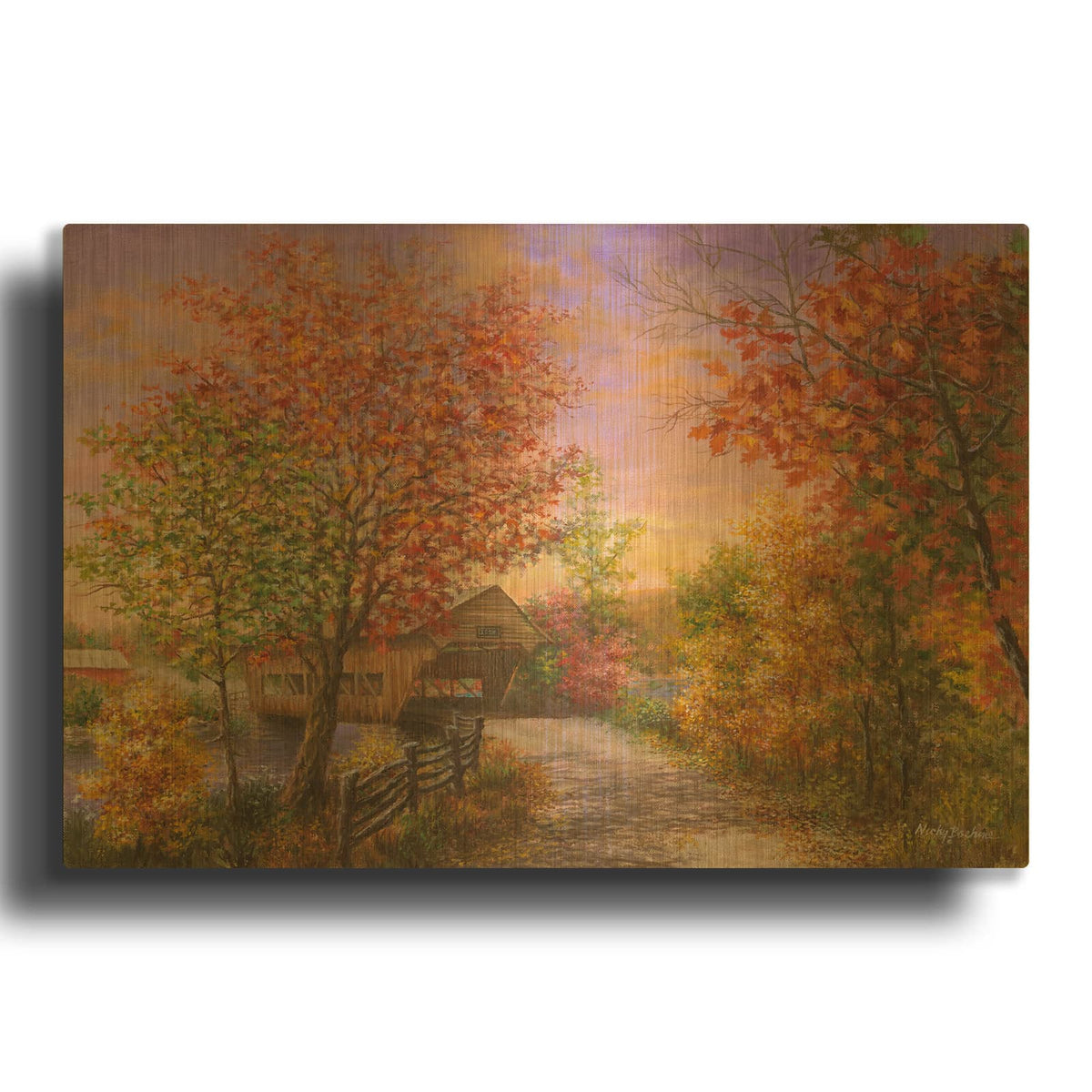 'Autumns Color Of Fashion' By Nicky Boehme Gold Metal Wall Art