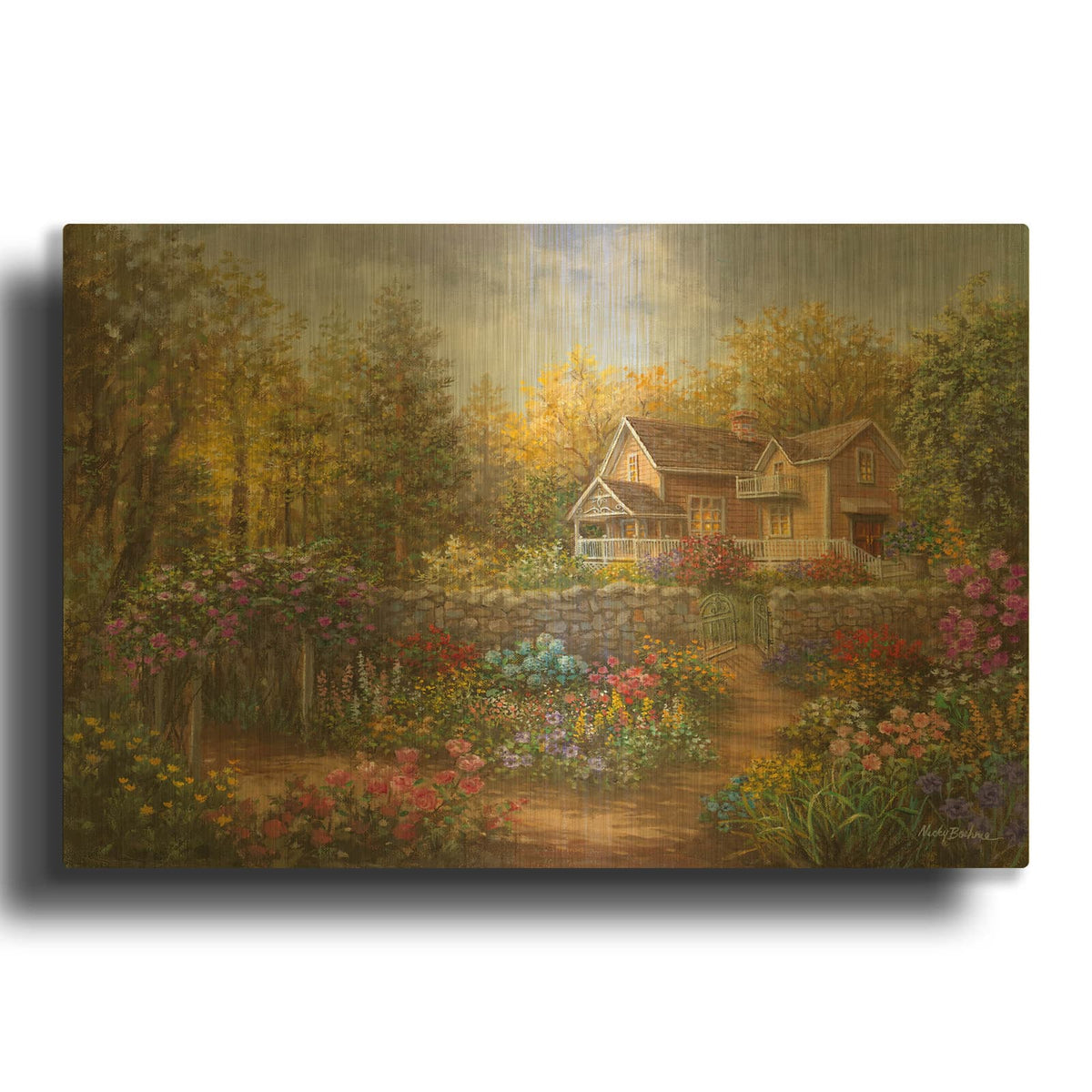 'A Pathway Of Color' By Nicky Boehme Gold Metal Wall Art