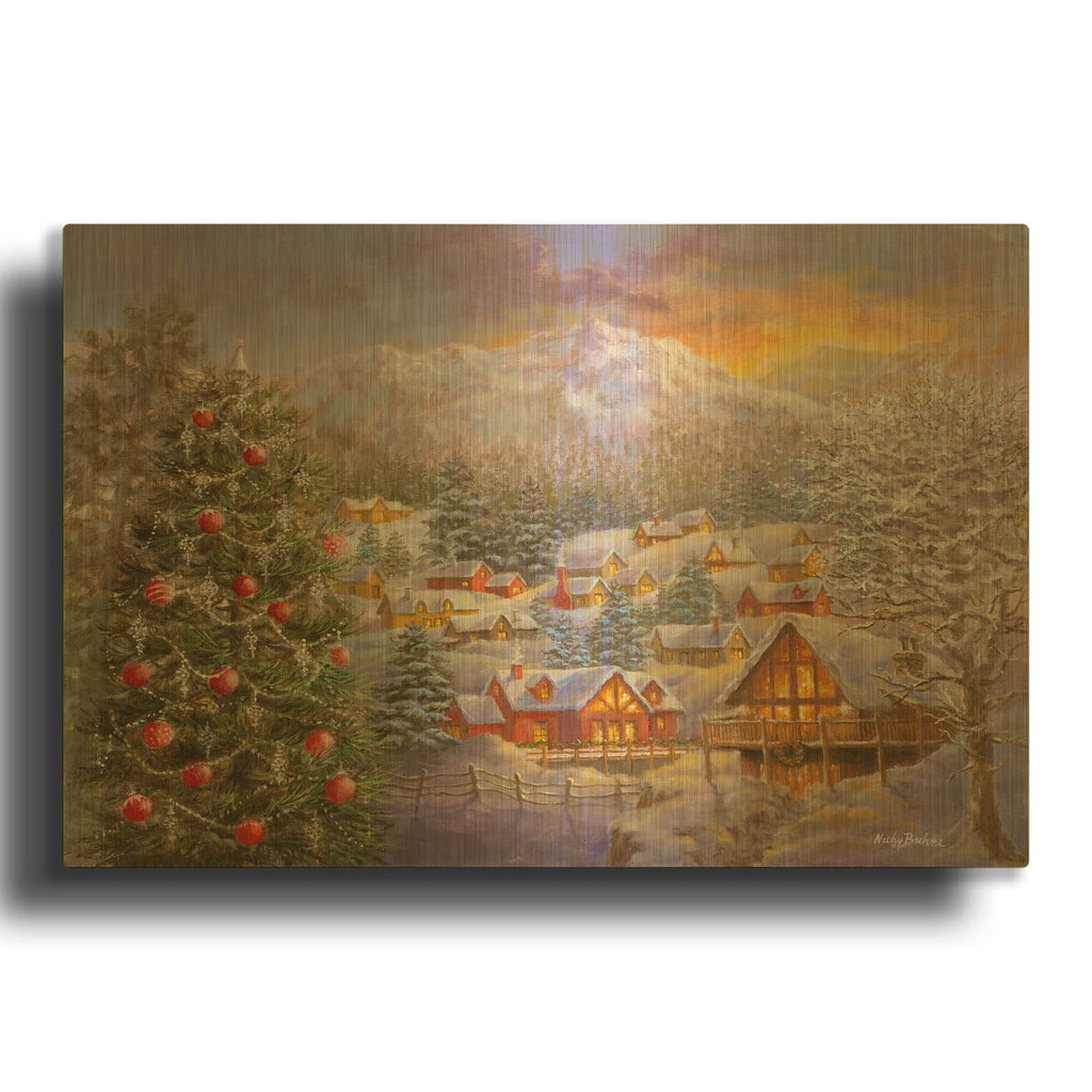 'Seasons Greetings' By Nicky Boehme Gold Metal Wall Art