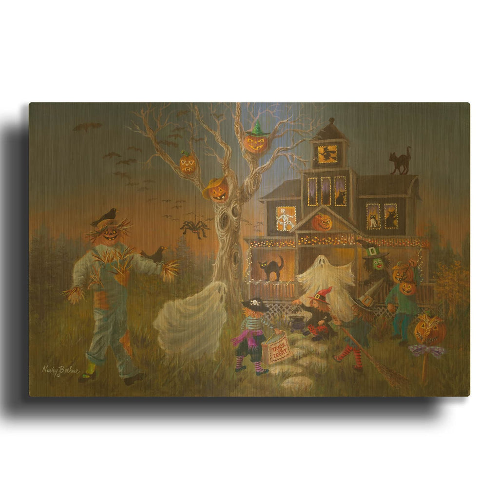 'Spooky Halloween' By Nicky Boehme Gold Metal Wall Art