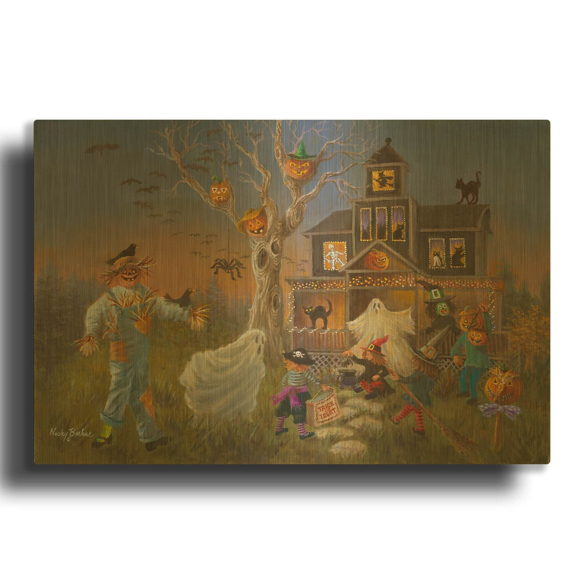 'Spooky Halloween' By Nicky Boehme Gold Metal Wall Art